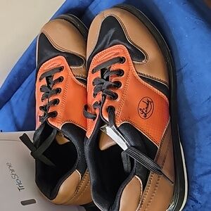 LINDS metallic orange brown black sneakers men's